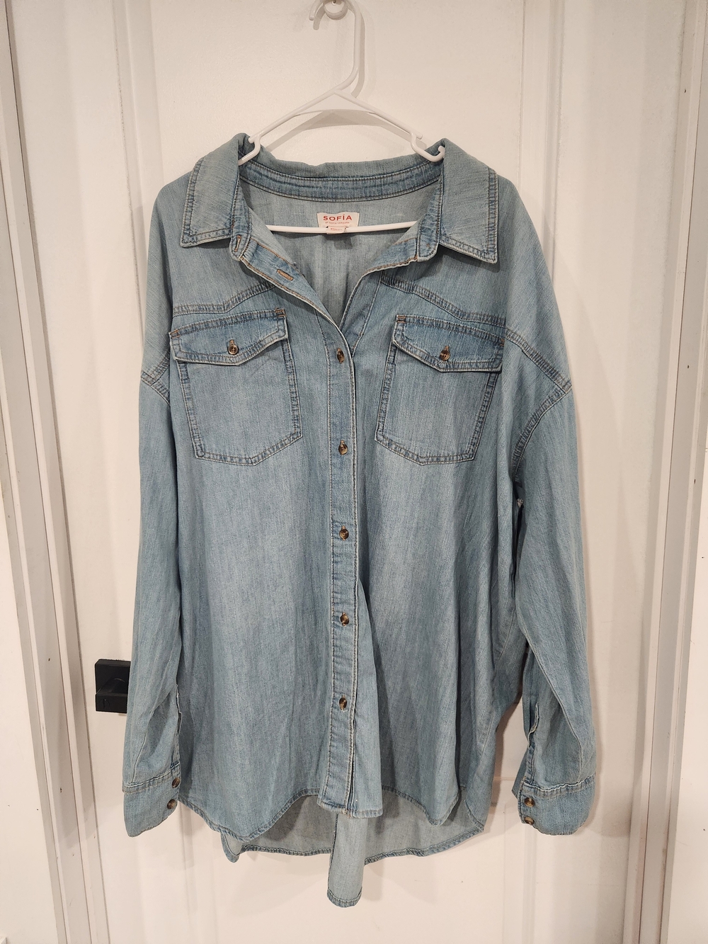 SOFÍA by Sofia Vergara Light Denim Shirt - Light Blue